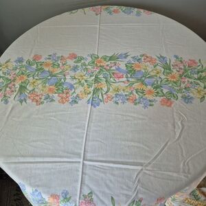 Easter Eggs Spring Floral Long Rectangular Lightweight Cotton Tablecloth 57x103"